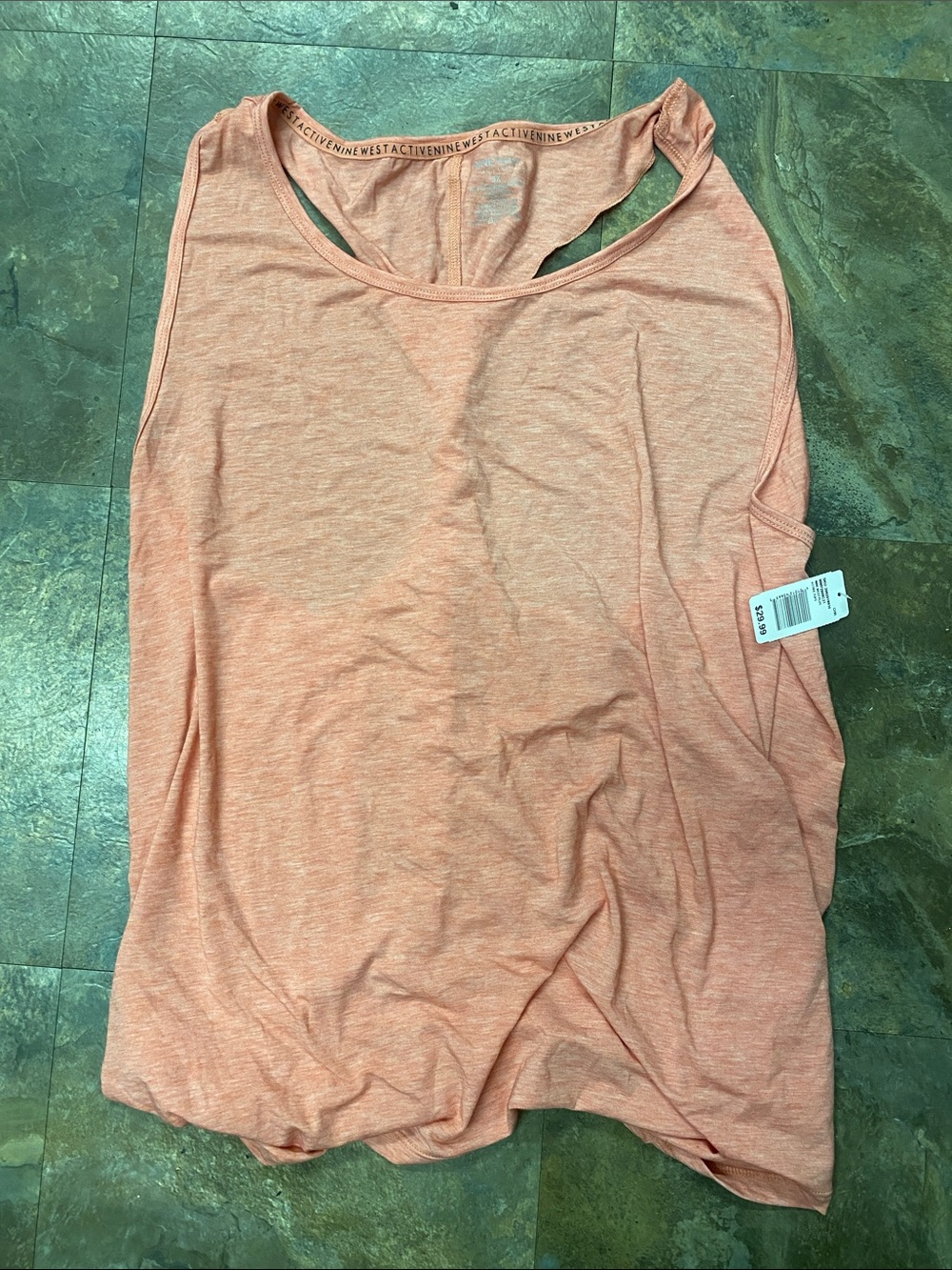 New Nine West Peach Melange Racerback Tank 3XL